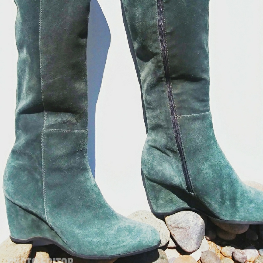 Antonio Melanie Blue/Grey Suede Tall Boots